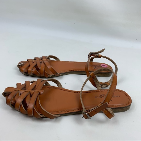 American Eagle Brown Ankle Wrap Sandals size 9 - Picture 7 of 9